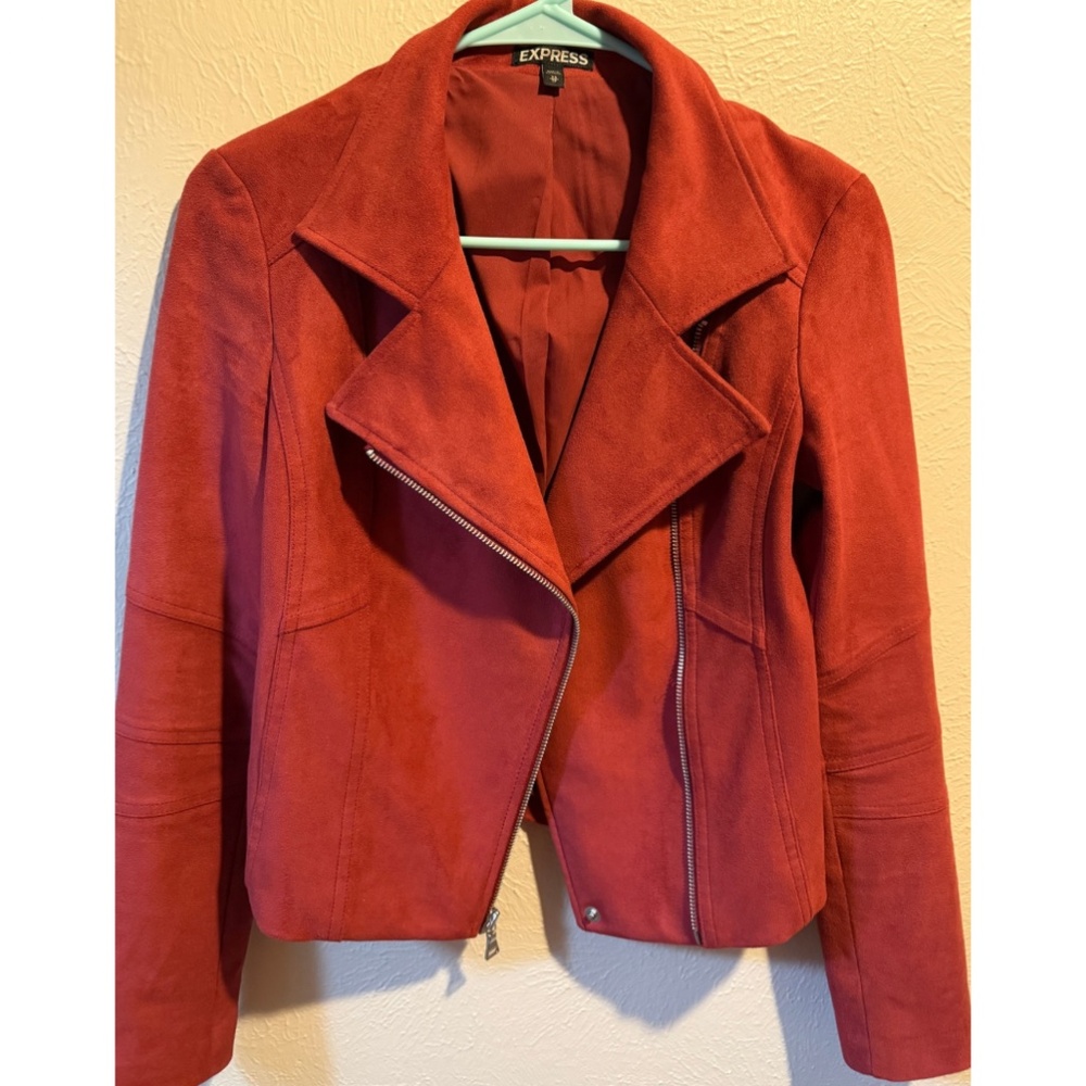 NWOT - Red Suede Express Moto Jacket